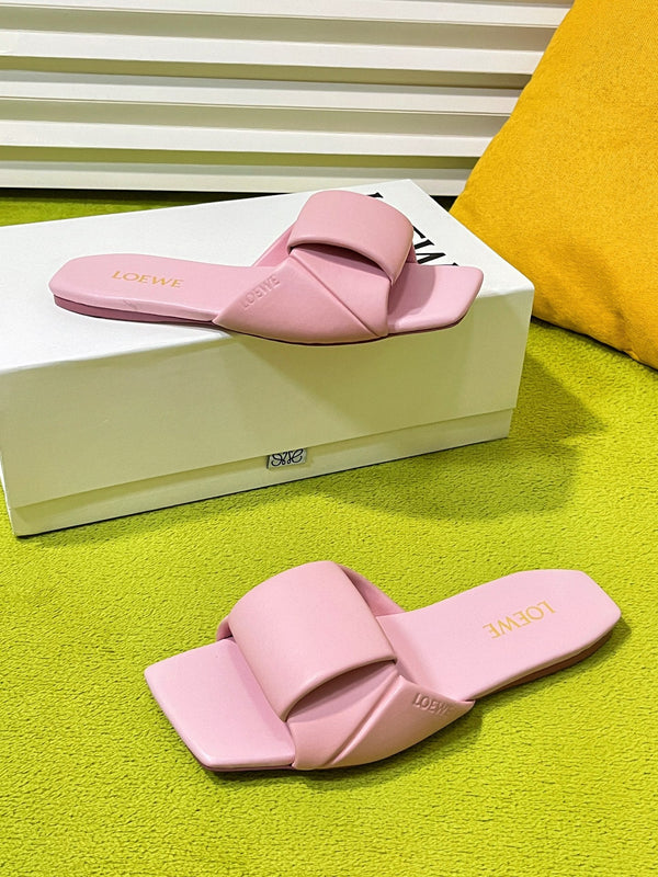 LW 26S Origami Slide Sandals Pink Leather 137668