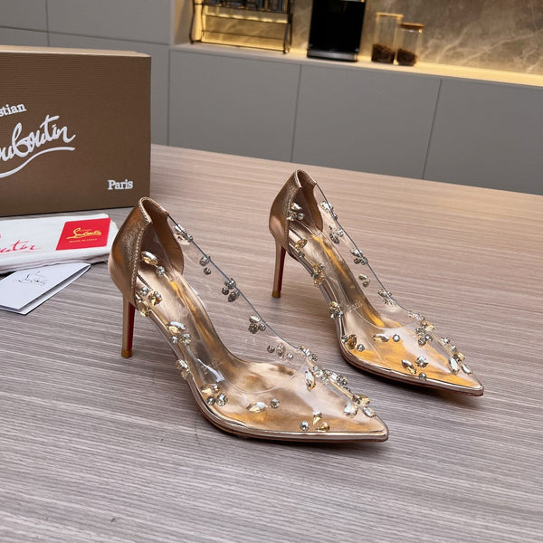 CL 26S Degraqueen Pumps 8.5cm Crystal Gold PVC 140667