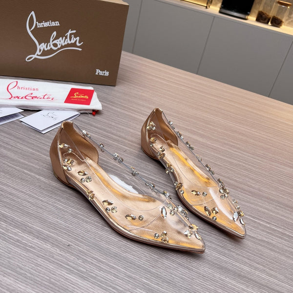 CL 26S Degraqueen Ballet Flats Crystal Gold PVC 140665