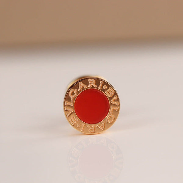 BVL EARRINGS CLUSTER CARNELIAN PINK GOLD