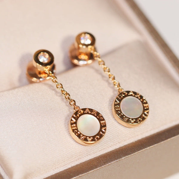 BVL EARRINGS DROP WHITE PINK GOLD