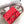MINI SQUARE FLAP BAG 17CM RED LAMBSKIN SILVER HARDWARE