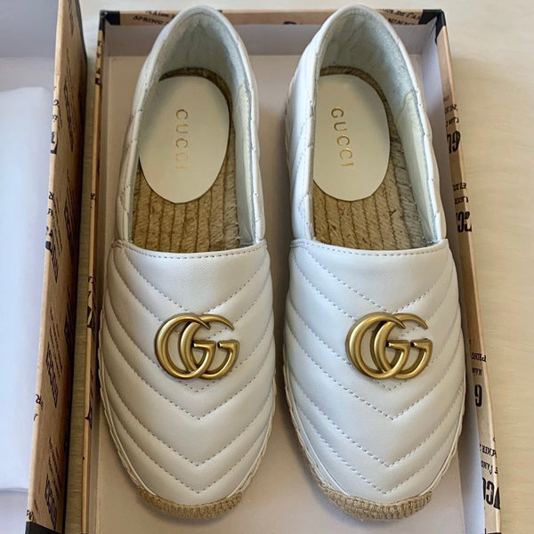 Gucci 2025 Espadrilles White Gold Lambskin 564662