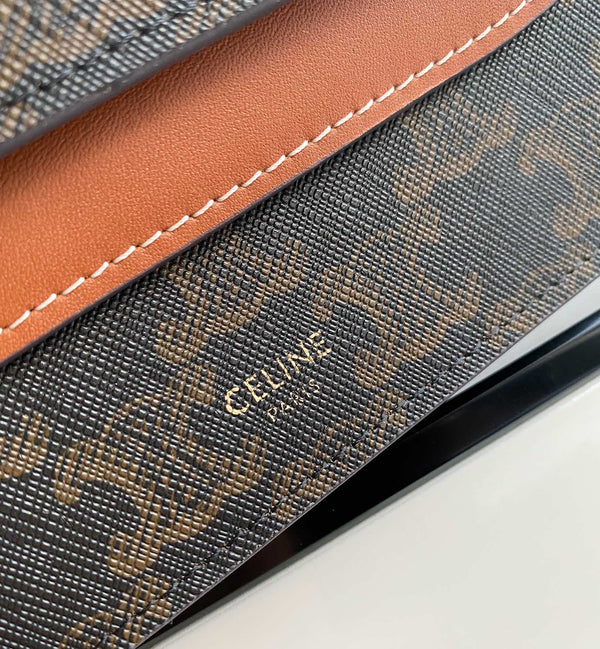 TRIPHOME 20 DOUBLE LAYER MONOGRAM BLACK PATTERN CALFSKIN BAG