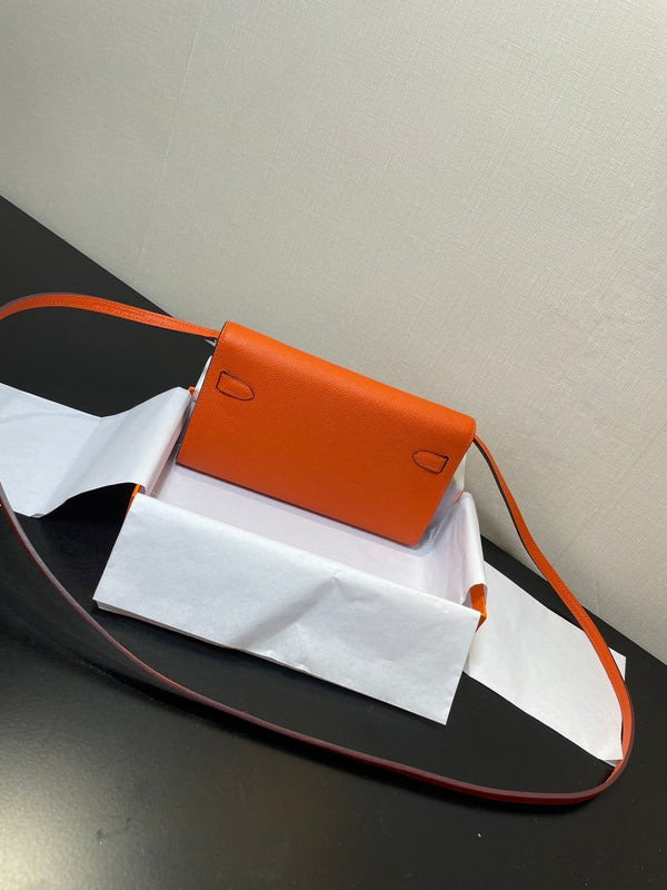 kelly woc 20.5 orange epsom silver hardware