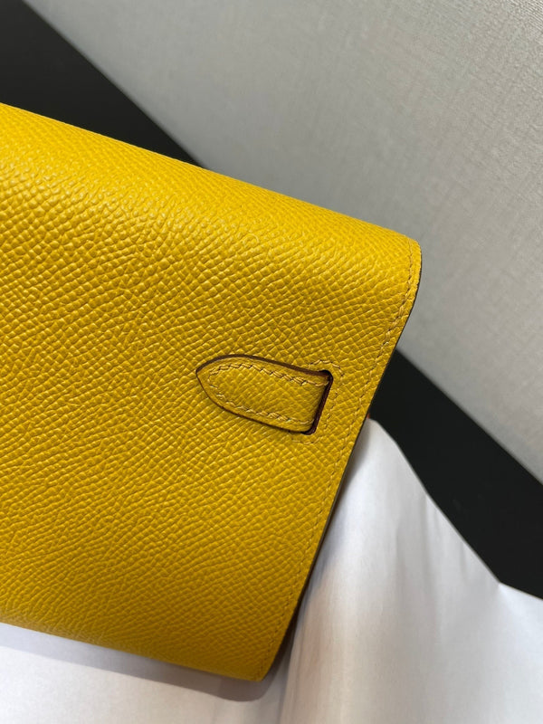 kelly woc 20.5 yellow epsom gold hardware