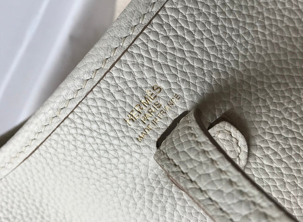 Mini Evelyne 18cm White Togo Ghw