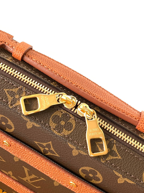 LV x NBA Handle Trunk Bag 21.5cm Brown Monogram Canvas GHW