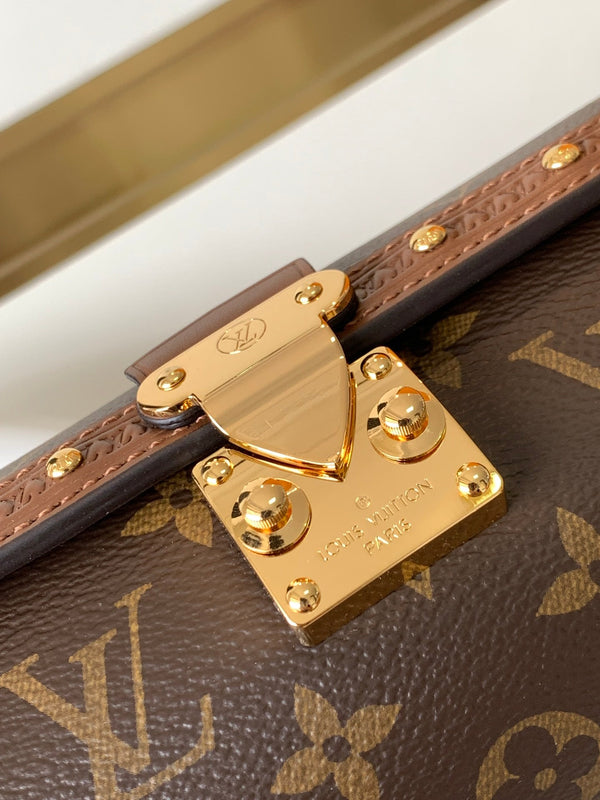 LV Papillon Trunk 19cm Brown Monogram Canvas & Cowhide GHW