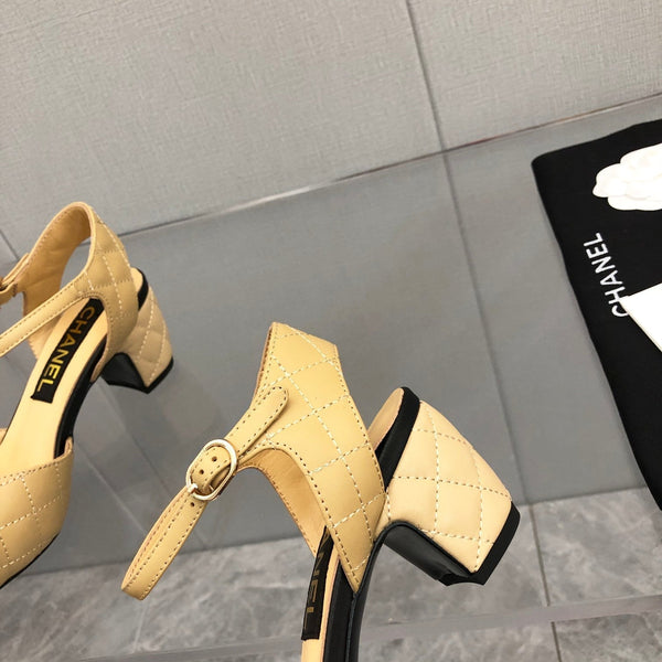 CC 25C 5CM Slingback Flats Buff Yellow Leather 213243
