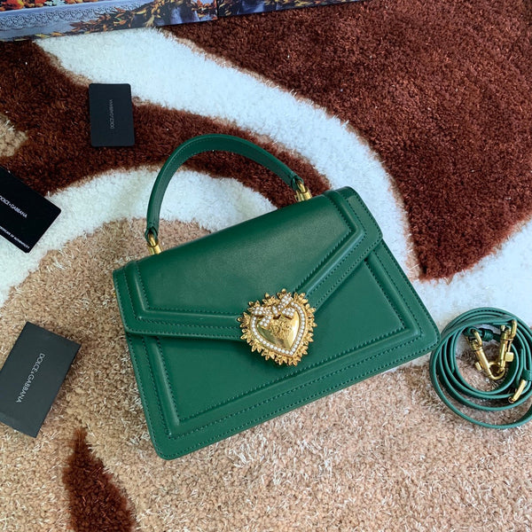devotion 24 top-handle dark green calfskin