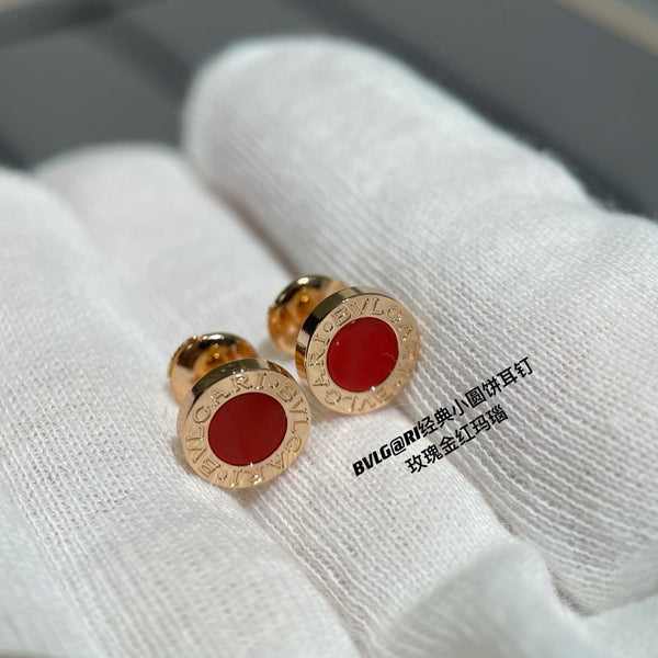 BVL EARRINGS CLUSTER CARNELIAN PINK GOLD