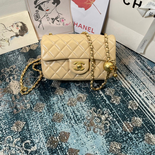 CC 26s Flap Bag 20 In Light Beige Lambskin