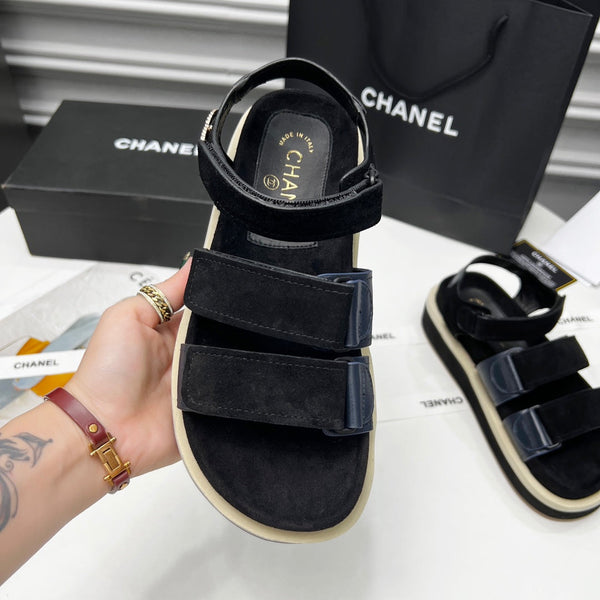 CC 26s Dad Sandal Black Blue Leather Suede 867658