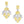 GRA SILVER YELLOW DIAMOND EARRINGS
