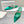 Manolo Flats Mules Diamond Buckle Green Silk Satin 327484