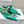Manolo Flats Mules Crystal Green Silk Satin 327474