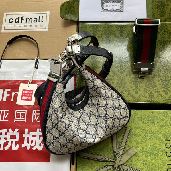 Gucci Attache bag 23 Black Beige Canvas 239982