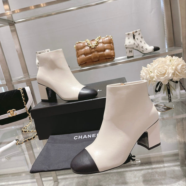 CC 26s Booties 6.5cm Black White Sheepskin 966878