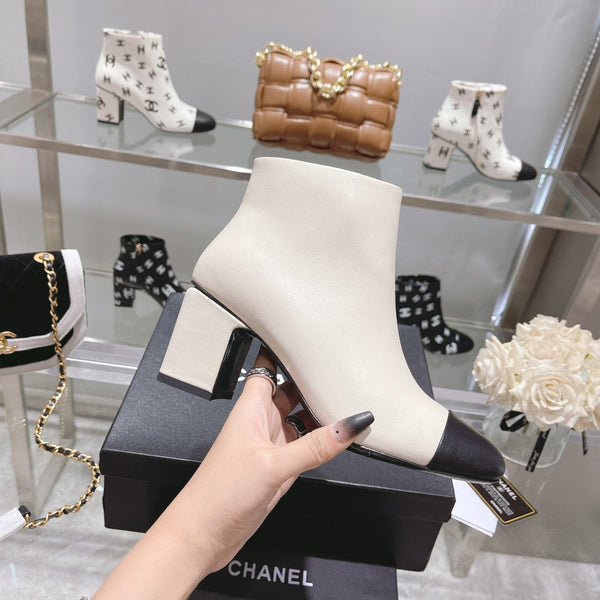 CC 26s Booties 6.5cm Black White Sheepskin 966878