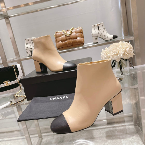 CC 26s Booties 6.5cm Black Beige Sheepskin 966879
