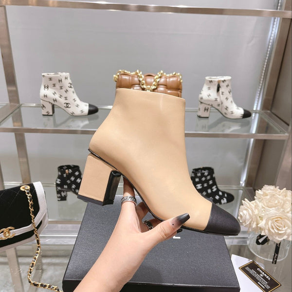 CC 26s Booties 6.5cm Black Beige Sheepskin 966879