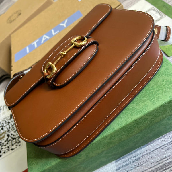 GG HORSEBIT 1955 MINI BAG 25 IN CINNAMON BROWN CALFSKIN