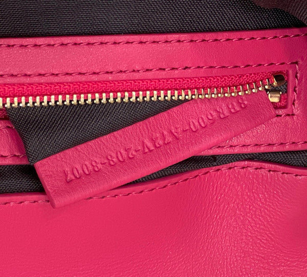 BAGUETTE WITH FF MOTIF 27 IN CERISH PINK SOFT LAMBSKIN GOLD HARDWARE