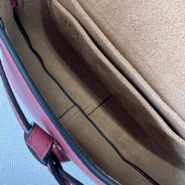 Mini Gate Dual bag in soft calfskin and jacquard pink smooth caflskin