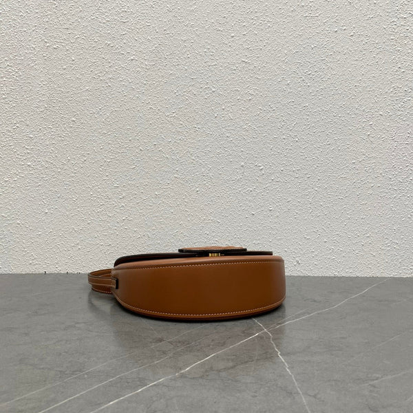Celine Besace Cuir Bag Triomphe Brown Calfskin