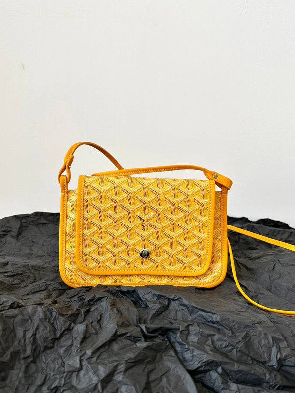 PLUMET POCKET WALLET 20 IN YELLOW GOYARDINE CANVAS AND LAMBSKIN TRIM