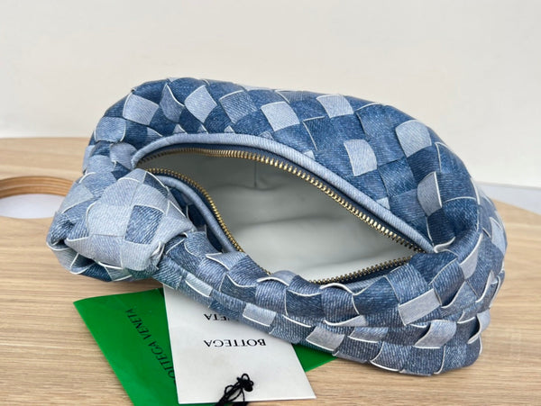 mini jodie 28 blue denim lambskin