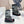 CD Platform Snow Boots Black White Cowhide Nylon Fabric 539656