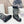 CD Platform Snow Boots Black White Cowhide Nylon Fabric 539656