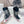 CD Platform Snow Boots Navy Blue White Cowhide Nylon 539657