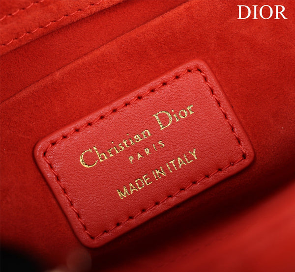 medium lady d-joy 26 red lambskin