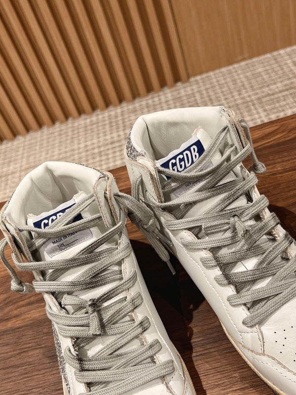 Golden Goose 2025 High-Top Sneaker White Silver Cowhide 170576