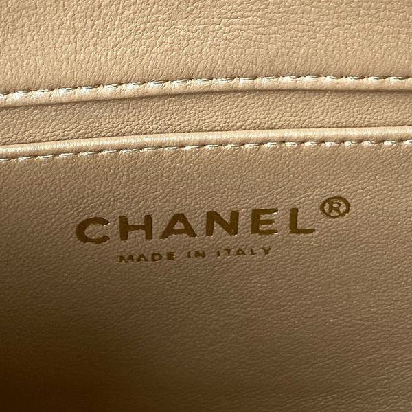 Flap Bag 19cm Gold Lambskin Gold Hardware