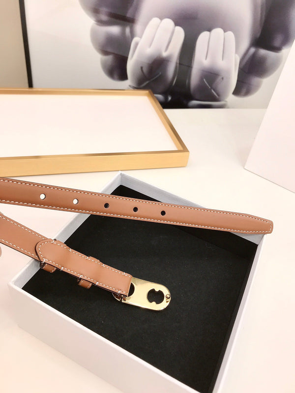 CL Gold 18mm Triomphe Enamel Saddle Brown Cowhide 608385