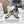 FLOW RUNNER SNEAKER IN SLATE GRAY SUEDE AND PALE GRAY SHEEPSKIN