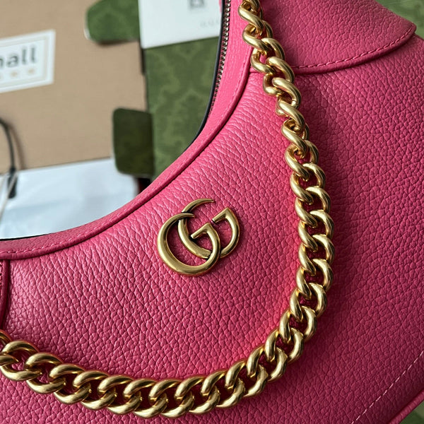 SHOULDER BAG 25 IN BRIGHT PINK CALFSKIN GOLD HARDWARE