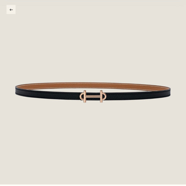 HM GAMMA BUCKLE & REVERSIBLE BRONZE BROWN AND BLACK LEATHER STRAP 13MM COPPER HARDWARE