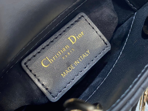 micro lady 12 black lambskin ghw