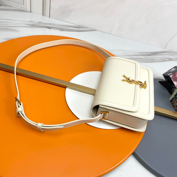 YSL Solferino Small Satchel Bag White Calfskin 285573
