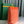 CONTI POUCH 24 IN ORANGE LAMBSKIN AND GOYARDINE CANVAS