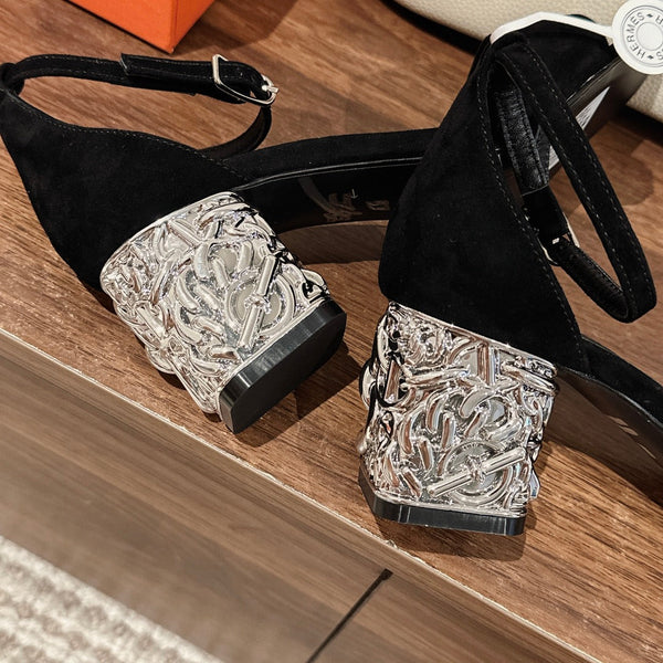 GLAM SANDAL 60 BLACK SUEDE