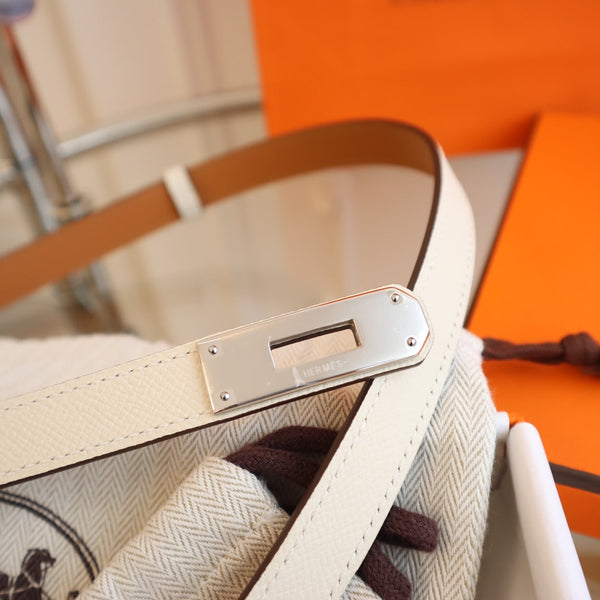 hm kelly belt 18mm cream epsom leather