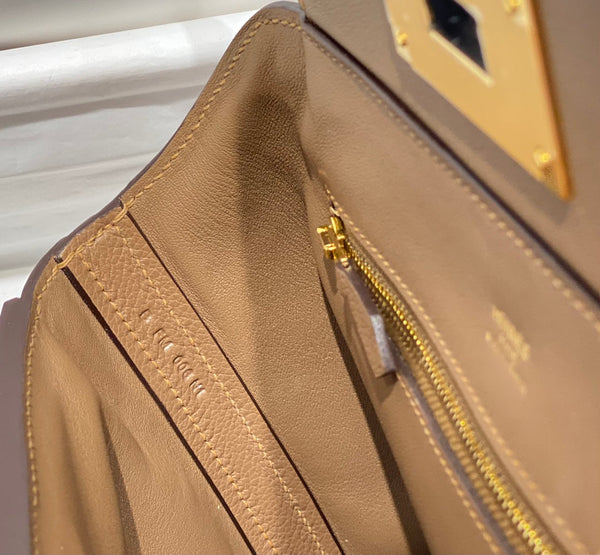HM Mini 24 Sur 24 Bag 21cm Brown Swift Cowhide Gold Hardware 250274