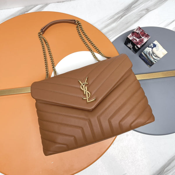 YSL Large Loulou Bag 31cm Tan Brown Lambskin
