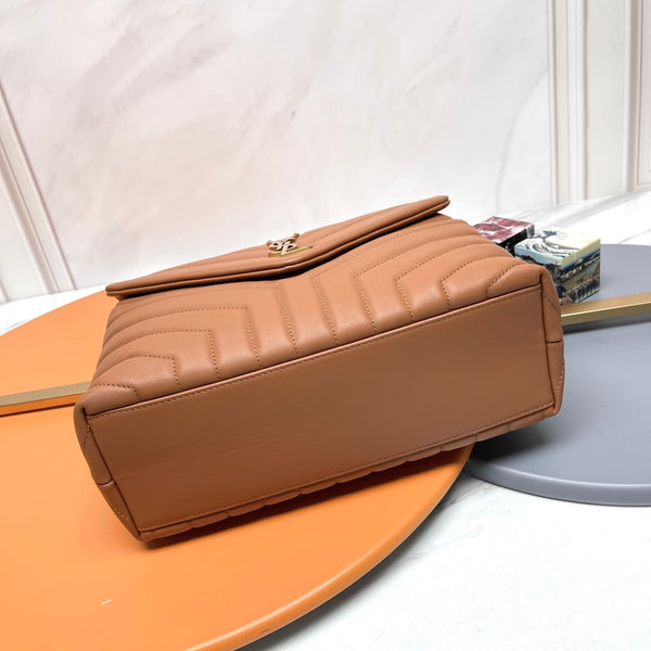 YSL Large Loulou Bag 31cm Tan Brown Lambskin